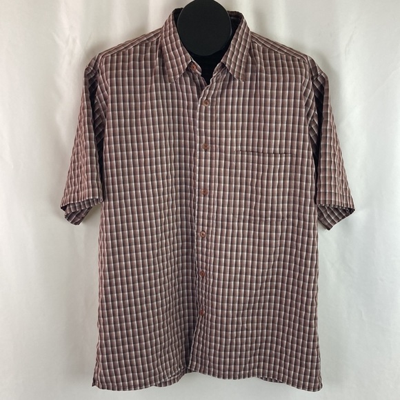 EIGHTY Eight Men's Plaid Button Down Short Sleeve Shirt Size L - Picture 8 of 8